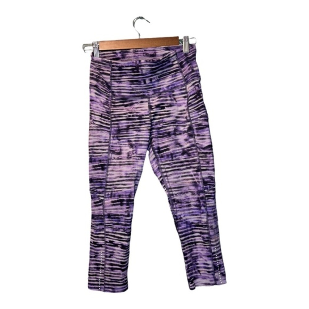 Lululemon Purple Crop Leggings Athletic Yoga Pants‎ Activewear Pockets